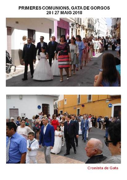 LA PARRÒQUIA DE GATA CELEBRA LES PRIMERES COMUNIONS (diumenges 20 i 27 de maig)