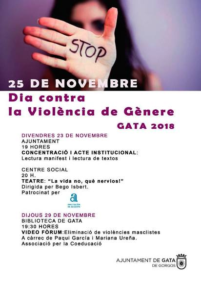 GATA CONTRA LA VIOLÈNCIA DE GÈNERE (Ajuntament i IES): divendres 23, actes i propostes