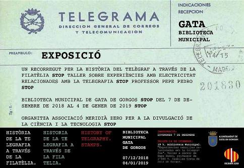 LA HISTÒRIA DEL TELÈGRAF EN SEGELLS ARRIBA A GATA. HUI S'INAUGURA L'EXPOSICIÓ A LA BIBLIOTECA