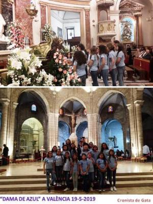 EL COR DAMA DE AZUL DE GATA CANTA A LA VERGE DELS DESEMPARATS I A L'ESGLÉSIA SANTA CATERINA, A VALÈNCIA