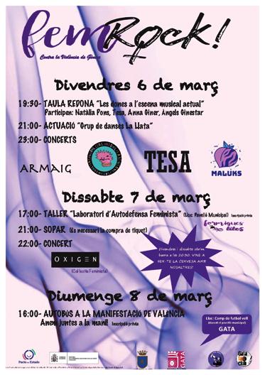 FEMROCK CELEBRANT EL MES DE LA DONA A GATA; EL 29, DONES I LLATA