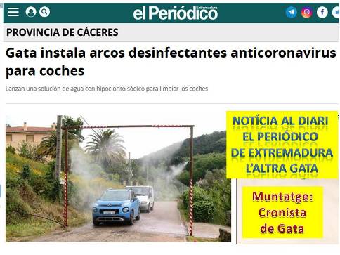 MÉS IMATGES CURIOSES: NO ES PORTEU A ENGANY: L'ALTRA GATA, LA DE CÁCERES, POSARÀ ARCS DESINFECTANTS (COVID-19)