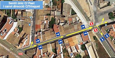 A PARTIR DEL DIA 7, EL CARRER PAET DE GATA SERÀ UNIDIRECCIONAL
