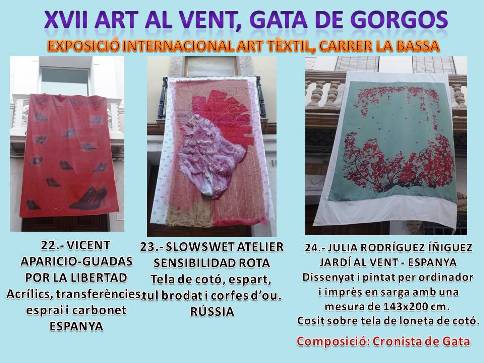 AL CARRER LA BASSA DE GATA. NO PODEU PERDRE L'OCASIÓ, AIRE LLIURE. XVII MOSTRA INTERNACIONAL ART AL VENT. Obres: 22, 23 i 24