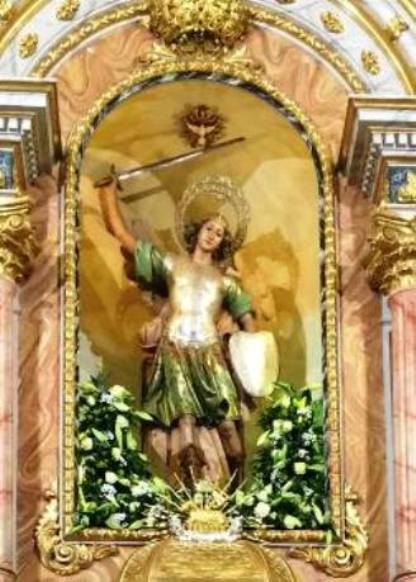 GATA FA FESTA LOCAL HUI. ÉS SANT MIQUEL, CAP D'ALTAR. PARRÒQUIA DES DE 1574. SENSE PROCESSÓ PEL COVID-19