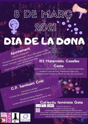 EL 8 DE MARÇ 2021 A GATA: ACTES A L'ESCOLA, INSTITUT I AJUNTAMENT