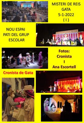 REIS GATA, 2022: AVANÇ D'UN ENCISADOR ESPECTACLE, EL MISTERI DE REIS. 950 persones completen l'aforament a la nova ubicació. Èxit total