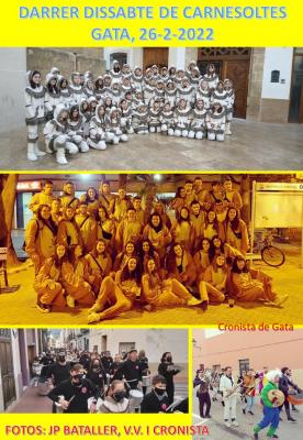 LES DESFILADES DE DISFRESSES DEL DARRER DISSABTE (CARNESTOLTES) OMPLI DE COLOR ELS CARRERS I PLACES DE GATA: després de quasi dos anys sense celebracions normals