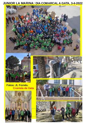 JUNIORS MARINA ALTA: ÈXIT AL DIA COMARCAL DE GATA. Unes 368 persones van gaudir de la jornada lúdica i la missa final