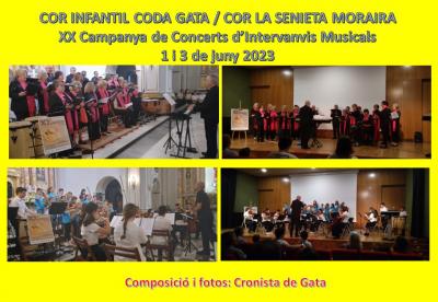 EL COR INFANTIL DE CODA DE GATA I EL COR LA SENIETA DE MORAIRA A LA XX CAMPANYA DE CONCERTS D'INTERCANVIS MUSICALS. Església de Gata i saló d'actes Tina Bru de l'Espai La Senieta de Moraira