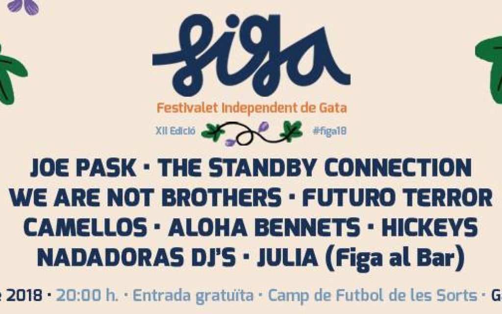HUI A GATA, XVII EDICIÓ DEL FESTIVALET INDEPENDENT (FIGA). Va començar l'any 2007, el COVID va forçar el paró del 2020 i 2021. Organitza GataFanClub i l'Ajuntament. Parc Enric Valor.