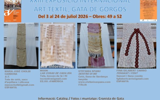 MIRADES URBANES, ART AL VENT 2026, GATA. SEGUIM DINS LA PLAÇA NOVA. Hui dijous, obres 49 a 52