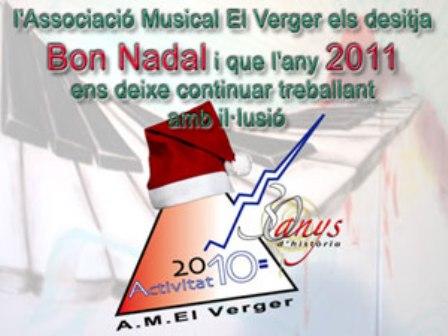 FELICITACIONS NADALENQUES: des de l'Associació Musical El Verger.