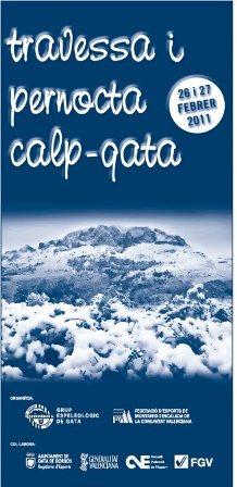 DEMÀ 26 I DIUMENGE 27, TRAVESSA I PERNOCTA CALP-GATA