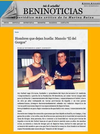 EXTENS REPORTATGE DE MANOLO EL POLICIA (Manuel López) A UN DIARI DIGITAL DE BENIDORM