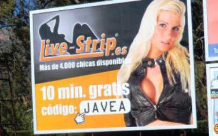 LA PREMSA PARLA DE GATA: El cartell publicitari que anuncia sexe