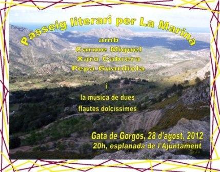 DIMARTS 28, PASSEIG LITERARI A GATAal voltant d'Art al Vent