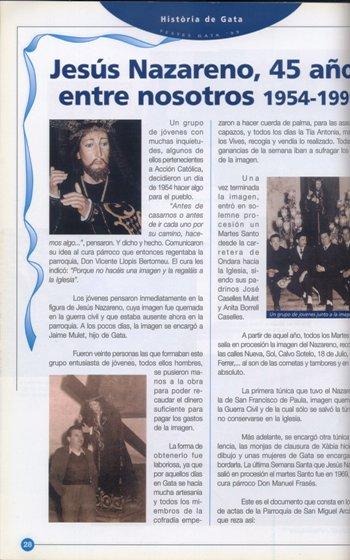 MEUS ARTICLES: 1999, EL NATZARÉ DE GATA, 45 ANYS 1954-1999 ( I )