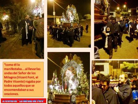 IMATGES CURIOSES: el missioner gater Vicent Font portant al Señor de los Milagros, a Perú