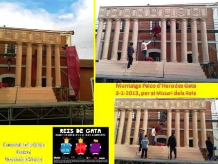MUNTATGE DEL PALCO D'HERODES A L'ESTACIÓ, PER A REBRE ALS REIS MAGS