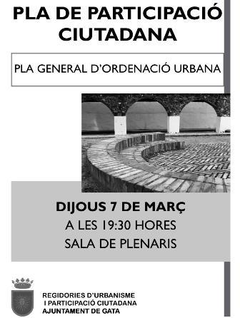 DIJOUS 7, REUNIÓ INFORMATIVA SOBRE EL P.G.O.U.