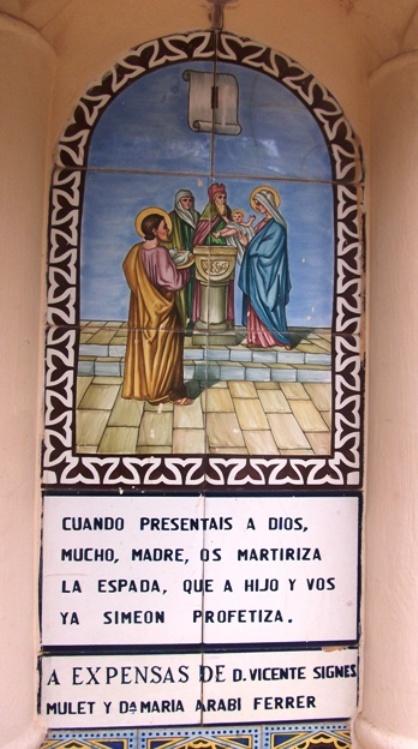 Hª LOCAL: CAPELLES A GATA. CORONA DELS SET DOLORS. Iº, La profecia de Simeó a la presentació del Nen Jesús.