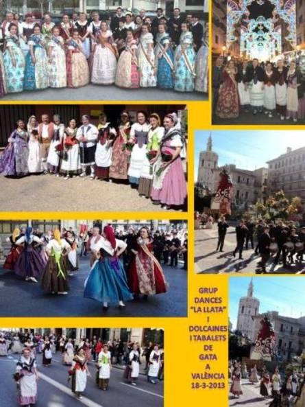 EL GRUP DE DANSES LA LLATA, DOLÇAINERS I TABALETERS, A LES FALLES DE VALÈNCIA