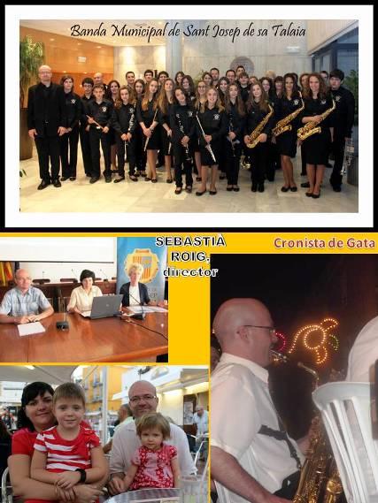 UNA GATERA I UN ONDARENC, A EIVISSA. Sebastià Roig Sirerol és director de la banda de Sant Josep de sa Talaia