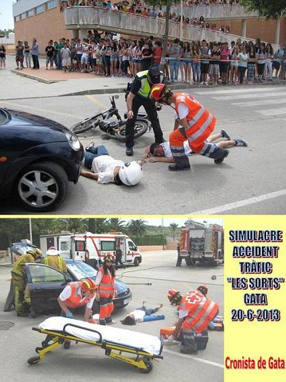 LA POLICIA LOCAL DE GATA ORGANITZA A LES SORTS UN SIMULACRE D'ACCIDENT