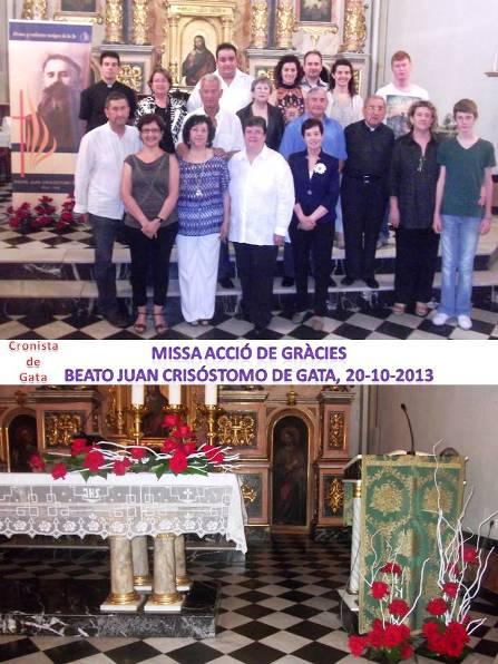 EMOTIVA EUCARISTIA D'ACCIÓ DE GRÀCIES PEL BEATO JUAN CRISÓSTOMO DE GATA