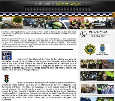 NOVA SECCIÓ: PÀGINES WEB DEL POBLE DE GATA 1.- LA PÀGINA WEB DE LA POLICIA LOCAL DE GATA SEGUEIX RENOVANT-SE