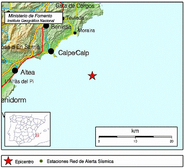 SABIEU? que s'ha produit aquesta vesprada un sisme de 2,6º enfront la costa de Calp