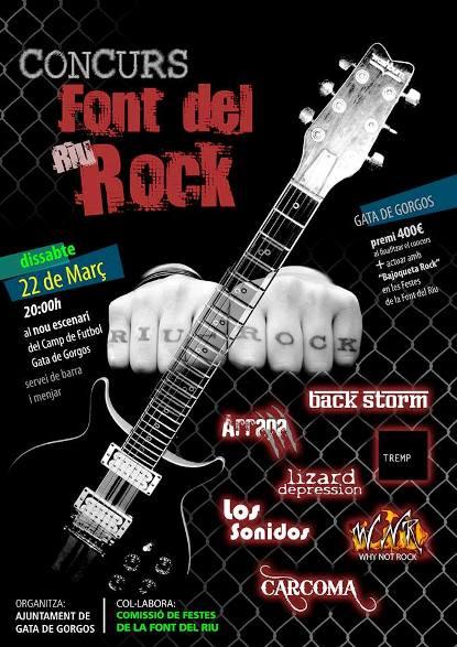 IX AL CARRER EL CARTELL DEL CONCURS DE GRUPS DE ROCK DE LA FONT DEL RIU