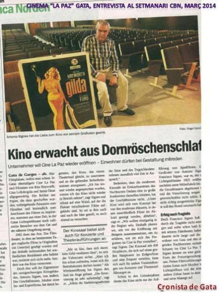 SABIEU? que la premsa alemanya s'interessa per la reobertura del cinema La Paz