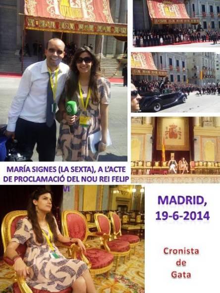 UNA REPORTERA GATERA, MARÍA SIGNES, (LA SEXTA) A L'ACTE DE PROCLAMACIÓ DEL REI FELIP VIé