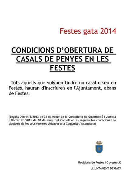 L'AJUNTAMENT VOL TINDRE REGISTRATS TOTS ELS CASALS DE FESTES