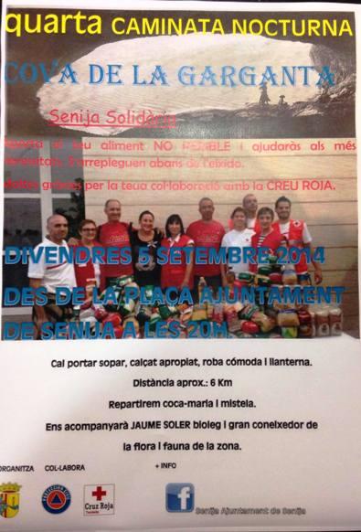 VOLEU PARTICIPAR?A SENIJA, CAMINATA NOCTURNA A LA COVA DE LA GARGANTA