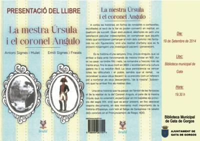 DIVENDRES, A LA BIBLIOTECA, PRESENTACIÓ DEL LLIBRE DE LA MESTRA ÚRSULA I EL CORONEL ANGULO