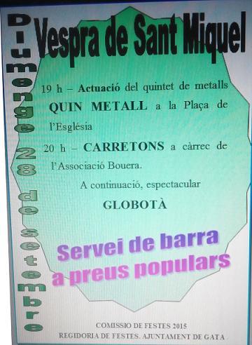 EL DIA DE LA VESPRA DE SANT MIQUEL, CARRETONS I GLOBOTÀ