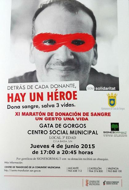 DEMÀ DIJOUS DIA 4, NOVA MARATÓ DE DONACIÓ DE SANG A GATA