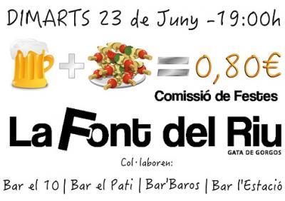 MÉS FESTES A LA FONT DEL RIU DE GATA: Hui dimarts, Festa de la Tapa; demà, el dia gran