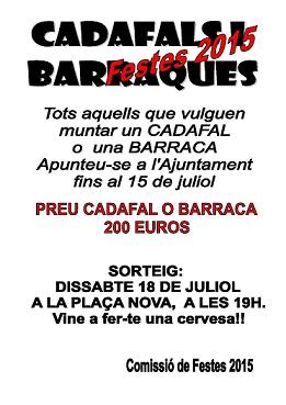 LA COMISSIÓ DE FESTES DE GATA CONVIDA A MUNTAR CADAFALS I BARRAQUES PER A LA FESTA