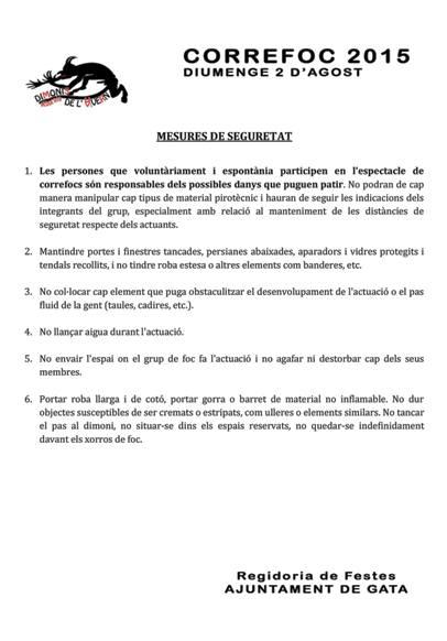 GATA EN FESTES: MESURES PER AL CORREFOC DE DEMÀ
