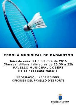 GATA POSA EN MARXA LESCOLA MUNICIPAL DE BADMINTON