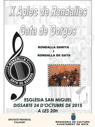DISSABTE 24, A LESGLÉSIA DE GATA: X APLEC DE RONDALLES