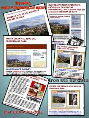 HUI DIA 10 D'ABRIL, VI ANIVERSARI DEL BLOG (CRONISTA DE GATA)