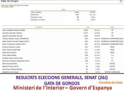 AIXÍ HEM VOTAT ELS GATERS(II ) SENAT (3 de cada formació principal)