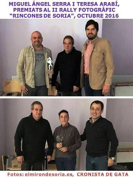 MIGUEL ÁNGEL SERRA GUANYADOR ABSOLUT, I TERE ARABÍ, GUANYADORA DEL TEMA OBLIGATORI, DEL RALLY FOTOGRÀFIC RINCONES DE SORIA