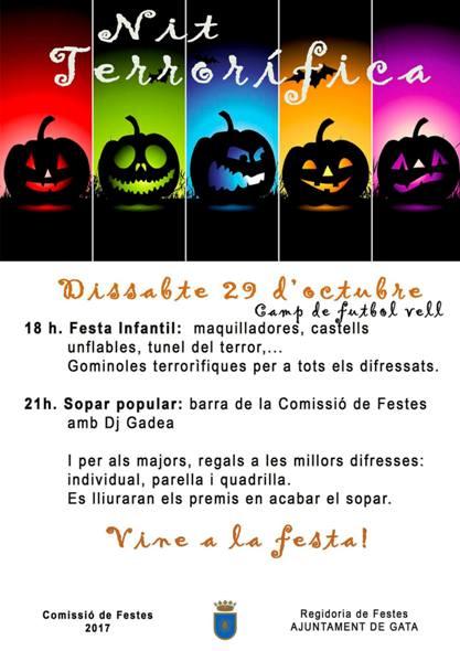 HUI DISSABTE 29, ACTIVITATS LÚDIQUES (Nit Terrorífica) I FUTBOL (diversos partits dels equips del Gorgos C.F.)