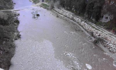 GATA RECULL 143 MM. EN ELS DOS DIES DE TEMPORAL DE NEU, PLUGES I GRANISSADA. TORNA A PORTAR AIGUA EL RIU GORGOS. ES NORMALITZEN ELS CENTRES EDUCATIUS